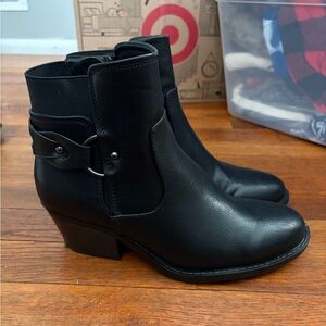 BareTraps Black Ankle Booties with Buckle Detail